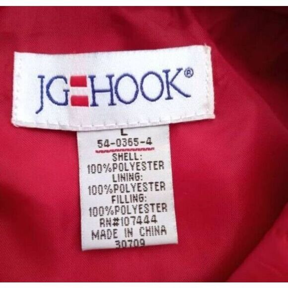 JG HOOK RED QUILTED PUFFER JACKET SZ.L EUC - Picture 5 of 6